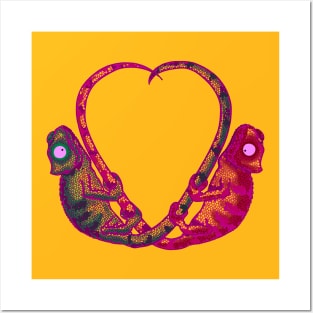 chameleon love design Posters and Art